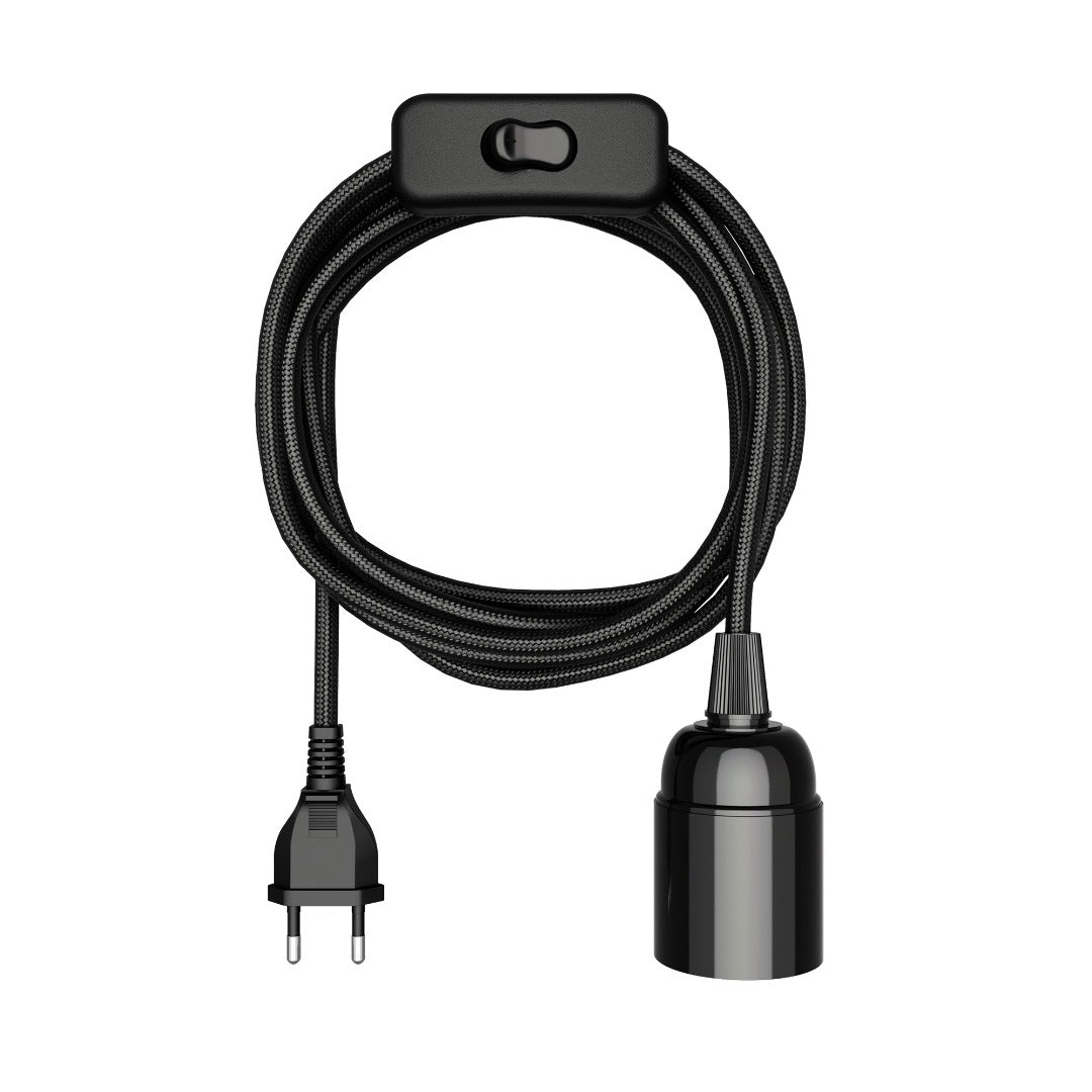 E27 hanglamp - 3 meter - Met schakelaar - Zwart E27 hanglamp - 3 meter - Met schakelaar - Zwart